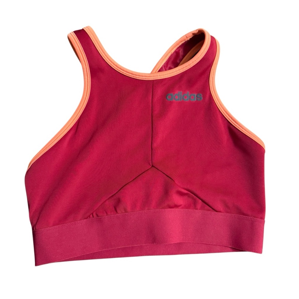 Adidas Women’s Climalite Racerback Sports Bra Red & Orange Estimated Size Small